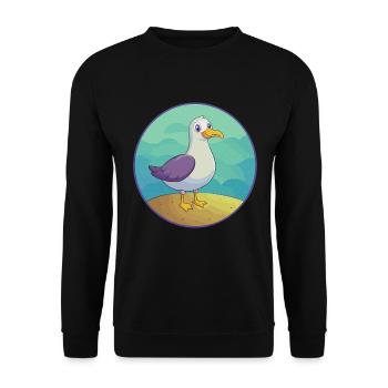 Seagull Cute Kawaii Cartoon Clipart Animal Pet - Unisex Sweatshirt - black - Front - Alina (178cm) & Michal (187cm)