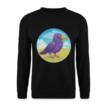 Krähe Niedlich Kawaii Cartoon Clipart Tier Haustier - Unisex Pullover - Schwarz - Vorne - Alina (178cm) & Michal (187cm)