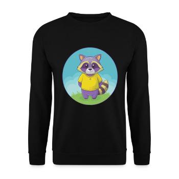 raton laveur mignon kawaii dessin animé clipart animal de compagnie - Sweat-shirt Unisexe - noir - Devant - Alina (178cm) & Michal (187cm)