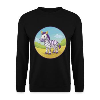 Zebra Cute Kawaii Cartoon Clipart Animal Pet - Unisex Sweatshirt - black - Front - Alina (178cm) & Michal (187cm)
