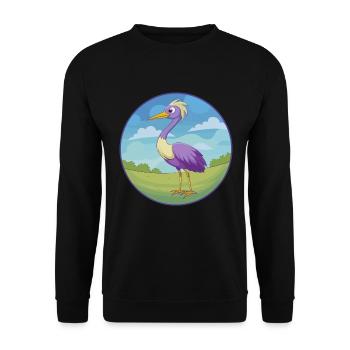 Crane Cute Kawaii Cartoon Clipart Animal Pet - Unisex Sweatshirt - black - Front - Alina (178cm) & Michal (187cm)