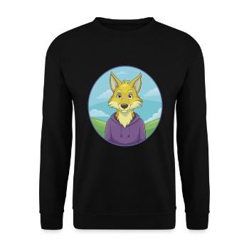 Coyote Cute Kawaii Cartoon Clipart Animal Pet - Unisex Sweatshirt - black - Front - Alina (178cm) & Michal (187cm)