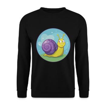 Snail Cute Kawaii Cartoon Clipart Animal Pet - Unisex Sweatshirt - black - Front - Alina (178cm) & Michal (187cm)