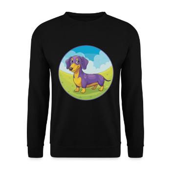 Dachshund Dog Cute Kawaii Cartoon Clipart Animal - Unisex Sweatshirt - black - Front - Alina (178cm) & Michal (187cm)