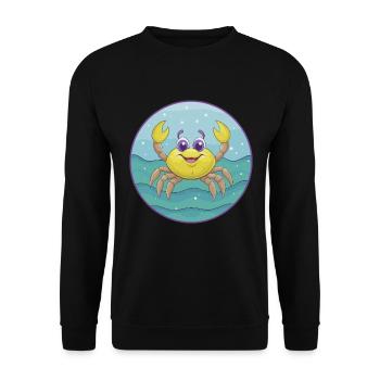 Crab Cute Kawaii Cartoon Clipart Animal Pet - Unisex Sweatshirt - black - Front - Alina (178cm) & Michal (187cm)