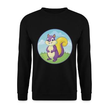 écureuil mignon kawaii dessin animé clipart animal de compagnie - Sweat-shirt Unisexe - noir - Devant - Alina (178cm) & Michal (187cm)