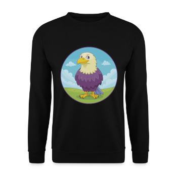 Adler Niedlich Kawaii Cartoon Clipart Tier Haustier - Unisex Pullover - Schwarz - Vorne - Alina (178cm) & Michal (187cm)