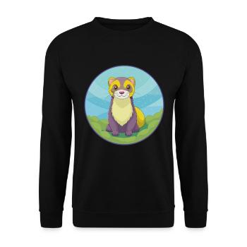 Ferret Cute Kawaii Cartoon Clipart Animal Pet - Unisex Sweatshirt - black - Front - Alina (178cm) & Michal (187cm)