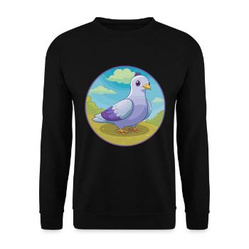 Taube Niedliche Kawaii Cartoon Clipart Tier Haustier - Unisex Pullover - Schwarz - Vorne - Alina (178cm) & Michal (187cm)