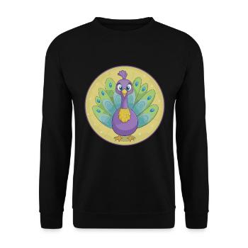 Peacock Cute Kawaii Cartoon Clipart Animal Pet - Unisex Sweatshirt - black - Front - Alina (178cm) & Michal (187cm)