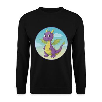 Dragon Cute Kawaii Cartoon Clipart Animal Pet - Unisex Sweatshirt - black - Front - Alina (178cm) & Michal (187cm)
