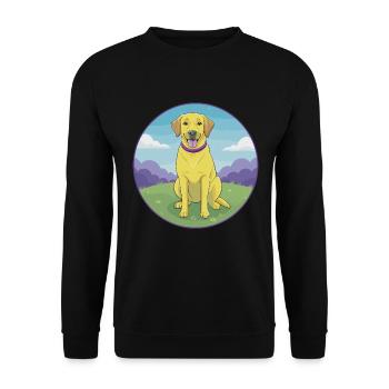 Labrador retriever chien mignon Kawaii dessin animé Animal - Sweat-shirt Unisexe - noir - Devant - Alina (178cm) & Michal (187cm)