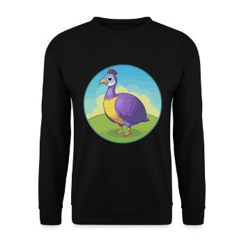 pintade mignon kawaii dessin animé clipart animal de compagnie - Sweat-shirt Unisexe - noir - Devant - Alina (178cm) & Michal (187cm)