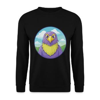 Hawk Cute Kawaii Cartoon Clipart Animal Pet - Unisex Sweatshirt - black - Front - Alina (178cm) & Michal (187cm)