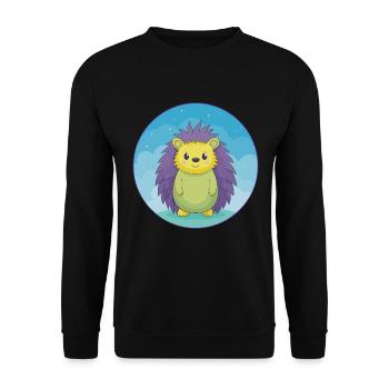 Igel Niedlich Kawaii Cartoon Clipart Tier Haustier - Unisex Pullover - Schwarz - Vorne - Alina (178cm) & Michal (187cm)