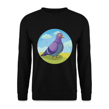 Taube Niedliche Kawaii Cartoon Clipart Tier Haustier - Unisex Pullover - Schwarz - Vorne - Alina (178cm) & Michal (187cm)