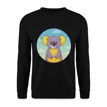Koala Niedlich Kawaii Cartoon Clipart Tier Haustier - Unisex Pullover - Schwarz - Vorne - Alina (178cm) & Michal (187cm)