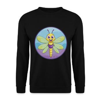 Libelle Niedliche Kawaii Cartoon Clipart Tier Haustier - Unisex Pullover - Schwarz - Vorne - Alina (178cm) & Michal (187cm)