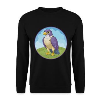 Falcon Cute Kawaii Cartoon Clipart Animal Pet - Unisex Sweatshirt - black - Front - Alina (178cm) & Michal (187cm)