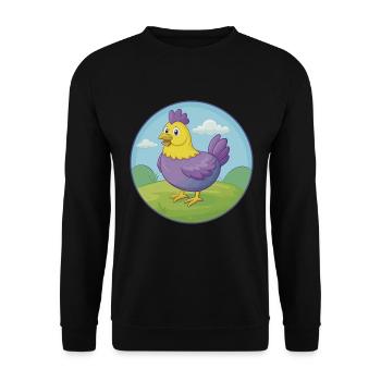 Poule mignon Kawaii dessin animé Clipart Animal de compagnie - Sweat-shirt Unisexe - noir - Devant - Alina (178cm) & Michal (187cm)