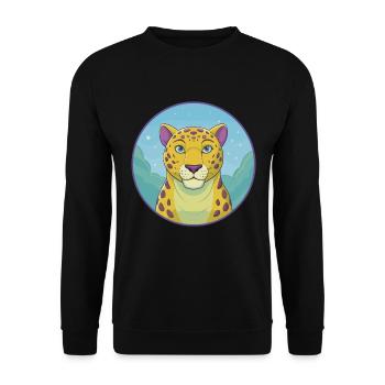 Jaguar Cute Kawaii Cartoon Clipart Animal Pet - Unisex Sweatshirt - black - Front - Alina (178cm) & Michal (187cm)
