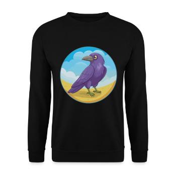 Rabe Niedliche Kawaii Cartoon Clipart Tier Haustier - Unisex Pullover - Schwarz - Vorne - Alina (178cm) & Michal (187cm)