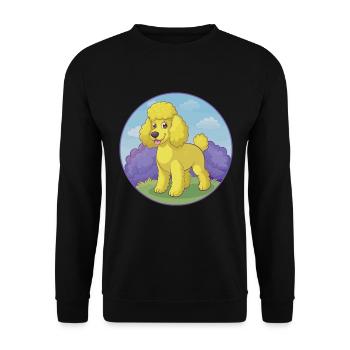 Pudel Hund Niedlich Kawaii Cartoon Clipart Tier Haustier - Unisex Pullover - Schwarz - Vorne - Alina (178cm) & Michal (187cm)