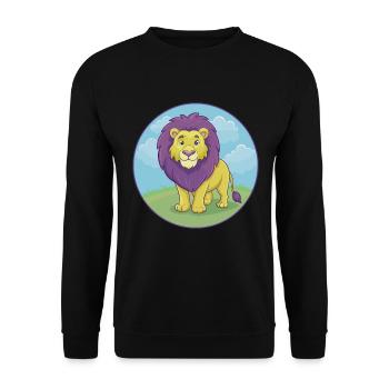 Lion Cute Kawaii Cartoon Clipart Animal Pet - Unisex Sweatshirt - black - Front - Alina (178cm) & Michal (187cm)