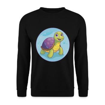 Turtle Cute Kawaii Cartoon Clipart Animal Pet - Unisex Sweatshirt - black - Front - Alina (178cm) & Michal (187cm)