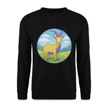 Ibex Cute Kawaii Cartoon Clipart Animal Pet - Unisex Sweatshirt - black - Front - Alina (178cm) & Michal (187cm)