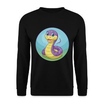 Serpent Mignon Kawaii Dessin animé Clipart Animal Animal de compagnie - Sweat-shirt Unisexe - noir - Devant - Alina (178cm) & Michal (187cm)