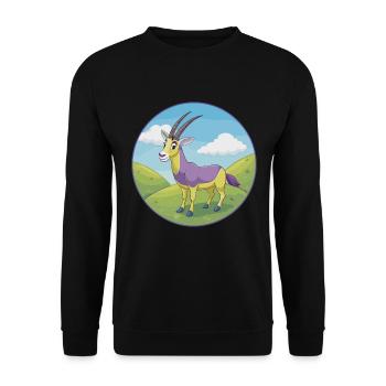 Oryx mignon kawaii dessin animé Clipart animal de compagnie - Sweat-shirt Unisexe - noir - Devant - Alina (178cm) & Michal (187cm)