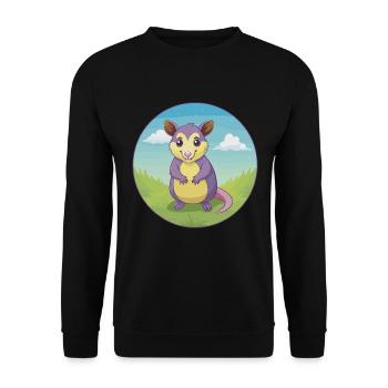 opossum mignon kawaii dessin animé clipart animal de compagnie - Sweat-shirt Unisexe - noir - Devant - Alina (178cm) & Michal (187cm)