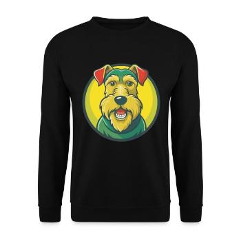 Airedale Terrier Chien Mignon Kawaii Dessin animé Animal - Sweat-shirt Unisexe - noir - Devant - Alina (178cm) & Michal (187cm)