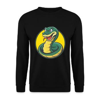 Anaconda Niedliche Kawaii Cartoon Clipart Haustier Tier - Unisex Pullover - Schwarz - Vorne - Alina (178cm) & Michal (187cm)