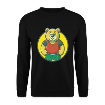 ours mignon kawaii dessin animé clipart animal de compagnie - Sweat-shirt Unisexe - noir - Devant - Alina (178cm) & Michal (187cm)