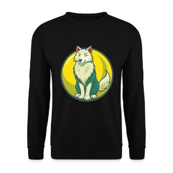 Arctic Wolf Cute Kawaii Cartoon Clipart Pet Animal - Unisex Sweatshirt - black - Front - Alina (178cm) & Michal (187cm)