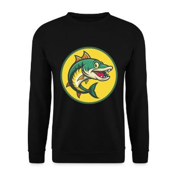 Barracuda Mignon Kawaii Dessin animé Clipart Animal de compagnie - Sweat-shirt Unisexe - noir - Devant - Alina (178cm) & Michal (187cm)