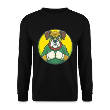 Boxer Hund Niedlich Kawaii Cartoon Clipart Haustier Tier - Unisex Pullover - Schwarz - Vorne - Alina (178cm) & Michal (187cm)