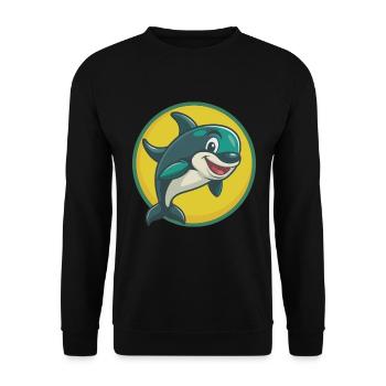 Orca Cute Kawaii Cartoon Clipart Pet Animal - Unisex Sweatshirt - black - Front - Alina (178cm) & Michal (187cm)