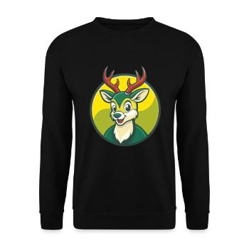 Deer Cute Kawaii Cartoon Clipart Pet Animal - Unisex Sweatshirt - black - Front - Alina (178cm) & Michal (187cm)