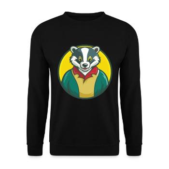 blaireau mignon kawaii dessin animé clipart animal de compagnie - Sweat-shirt Unisexe - noir - Devant - Alina (178cm) & Michal (187cm)