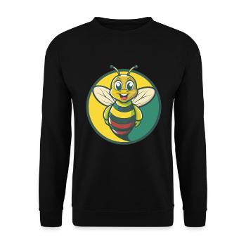 Biene Niedliche Kawaii Cartoon Clipart Haustier Tier - Unisex Pullover - Schwarz - Vorne - Alina (178cm) & Michal (187cm)