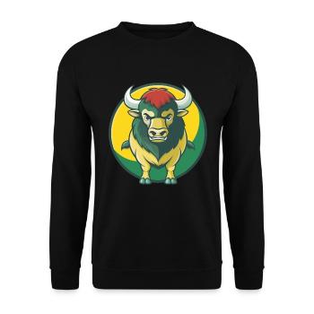 Bison Cute Kawaii Cartoon Clipart Pet Animal - Unisex Sweatshirt - black - Front - Alina (178cm) & Michal (187cm)