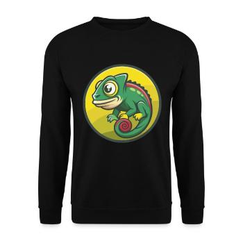 Chameleon Cute Kawaii Cartoon Clipart Pet Animal - Unisex Sweatshirt - black - Front - Alina (178cm) & Michal (187cm)