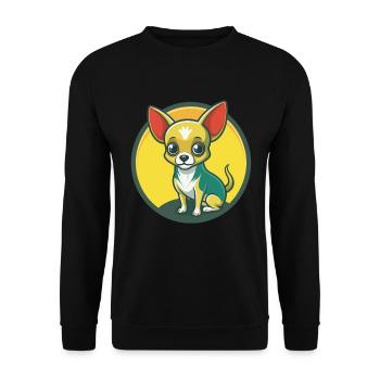 Chihuahua Dog Cute Kawaii Cartoon Clipart Animal - Unisex Sweatshirt - black - Front - Alina (178cm) & Michal (187cm)
