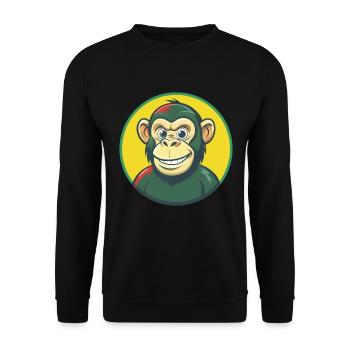 Chimpanzé Mignon Kawaii Dessin animé Clipart Animal de compagnie - Sweat-shirt Unisexe - noir - Devant - Alina (178cm) & Michal (187cm)