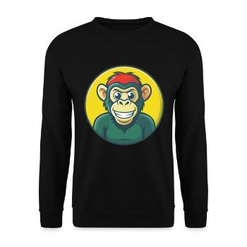 Bonobo Cute Kawaii Cartoon Clipart Pet Animal - Unisex Sweatshirt - black - Front - Alina (178cm) & Michal (187cm)