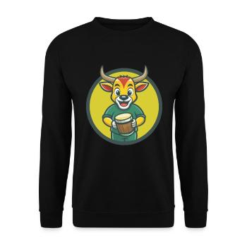 Bongo Niedliche Kawaii Cartoon Clipart Haustier Tier - Unisex Pullover - Schwarz - Vorne - Alina (178cm) & Michal (187cm)