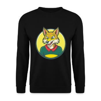 Coyote Cute Kawaii Cartoon Clipart Pet Animal - Unisex Sweatshirt - black - Front - Alina (178cm) & Michal (187cm)